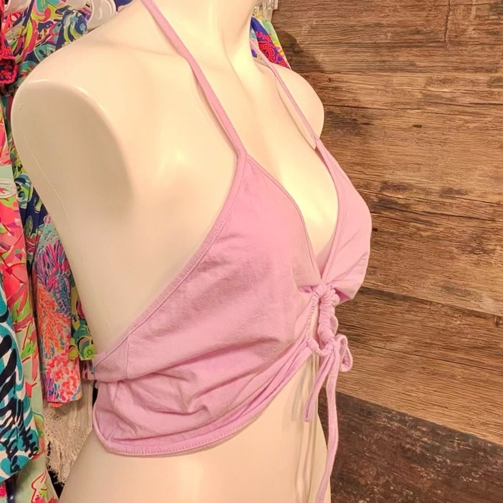 American Eagle Outfitters Pink Halter Crop Top - Picture 2 of 5